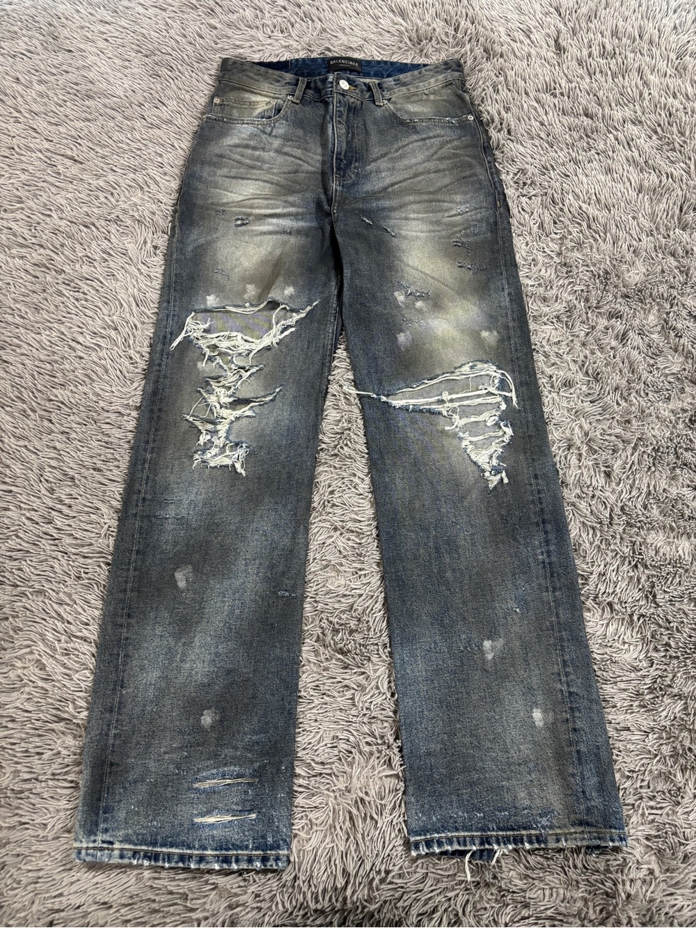 Balenciaga 23SS Straight Leg Mud Jeans